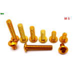 ZŁOTE ALUMINIOWE ŚRUBY ISO 7380 M5